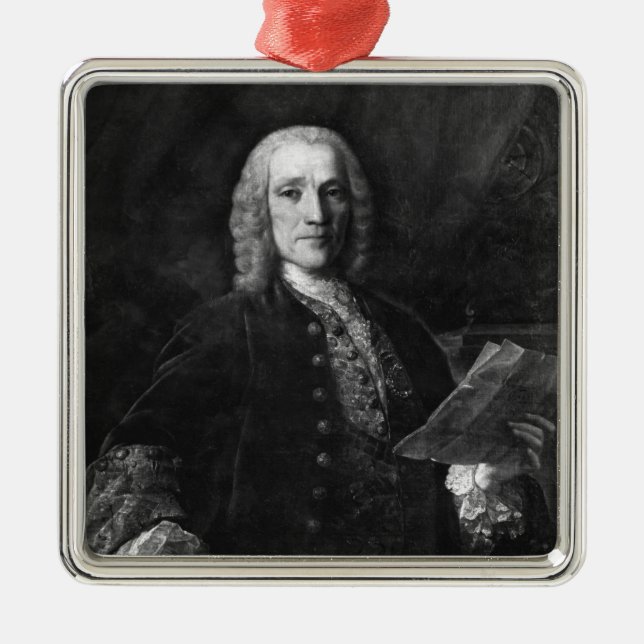 Porträt von Domenico Scarlatti Silbernes Ornament (Vorne)