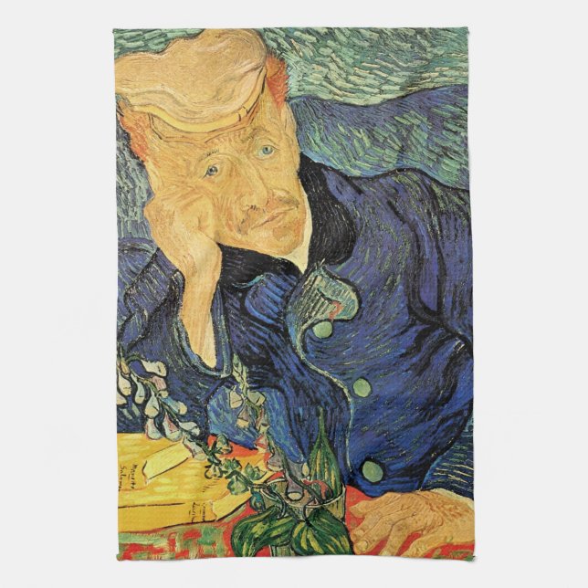 Porträt von Dr. Gachet von Vincent van Gogh Geschirrtuch (Vertikal)