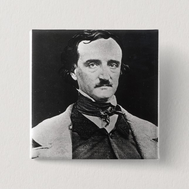 Porträt von Edgar Allan Poe Button (Vorderseite)