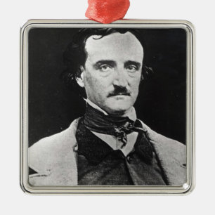 Porträt von Edgar Allan Poe Silbernes Ornament