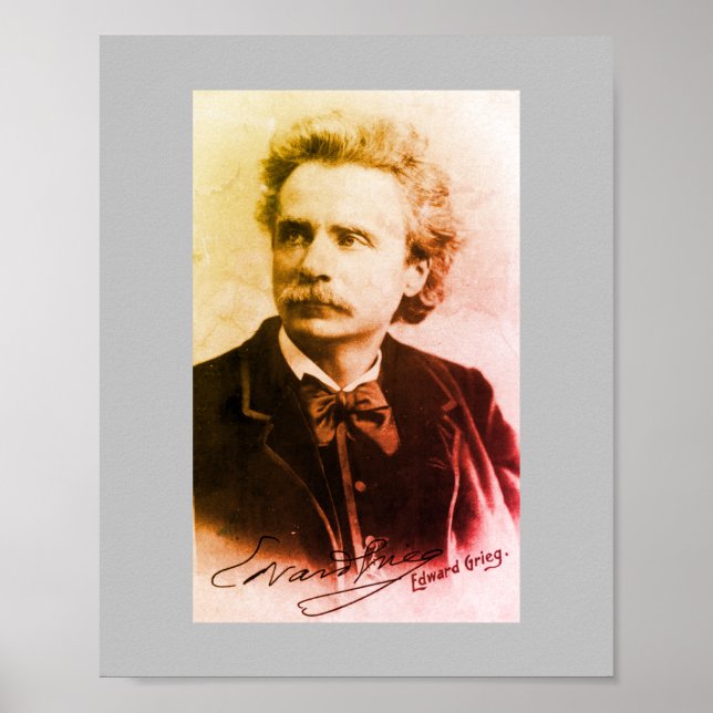 Porträt von Edvard Grieg Poster (Vorne)