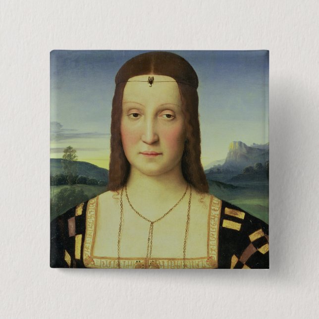 Porträt von Elizabeth Gonzaga, c.1504 (Öl auf Button (Vorderseite)