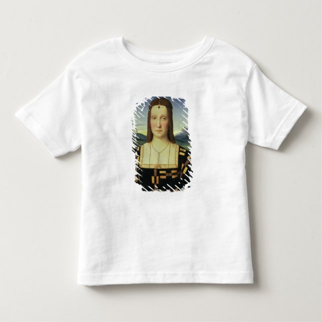Porträt von Elizabeth Gonzaga, c.1504 (Öl auf Kleinkind T-shirt (Vorderseite)