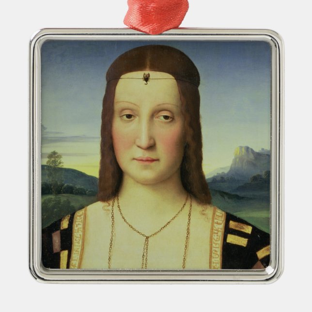 Porträt von Elizabeth Gonzaga, c.1504 (Öl auf Silbernes Ornament (Vorne)