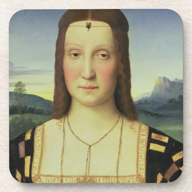 Porträt von Elizabeth Gonzaga, c.1504 (Öl auf Untersetzer (Vorderseite)