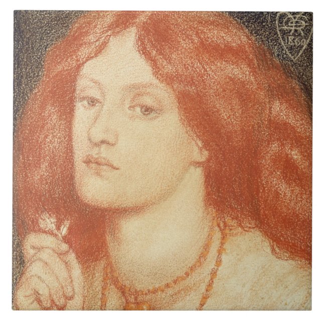 Porträt von Elizabeth Siddal (1834-62), 1860 (Rot Fliese (Vorderseite)