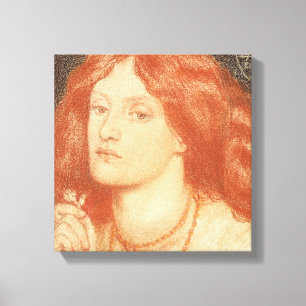 Porträt von Elizabeth Siddal (1834-62), 1860 (Rot Leinwanddruck