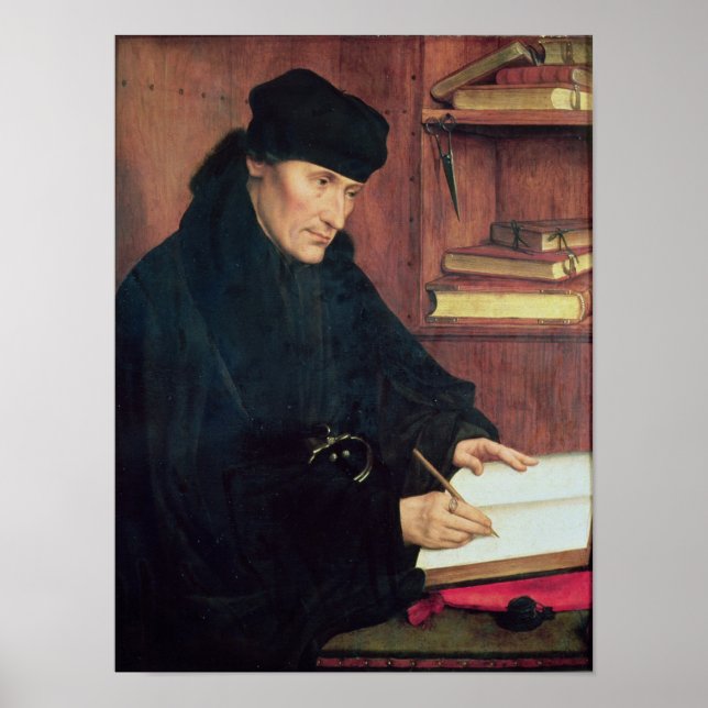 Porträt von Erasmus von Rotterdam Poster (Vorne)