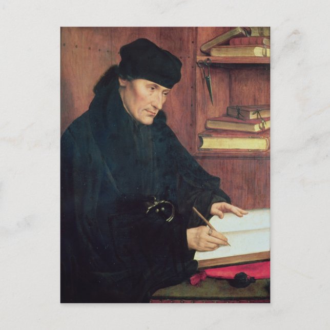Porträt von Erasmus von Rotterdam Postkarte (Vorderseite)