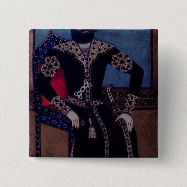 Porträt von Fath-Ali, Shah vom Iran, Button (Vorderseite)