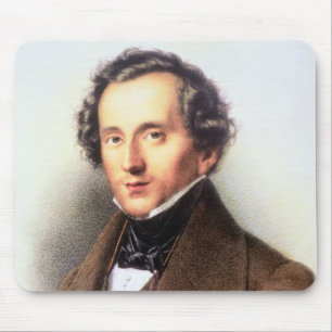 Porträt von Felix Mendelssohn (1809-47) (litho) Mousepad