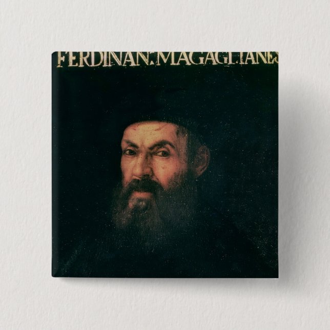 Porträt von Ferdinand Magellan Button (Vorderseite)