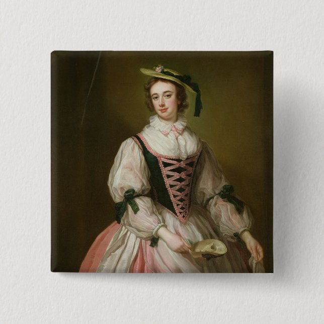 Porträt von Frances Macartney, c.1745 Button (Vorderseite)