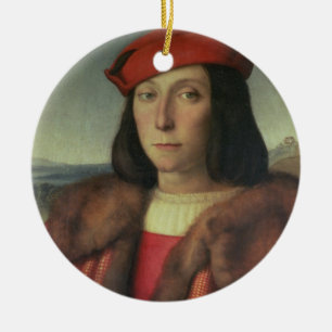 Porträt von Francesco della Rovere, Herzog von Keramik Ornament
