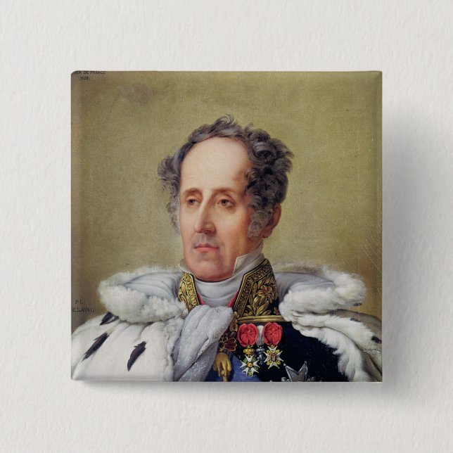 Porträt von Francois Vicomte de Chateaubriand Button (Vorderseite)