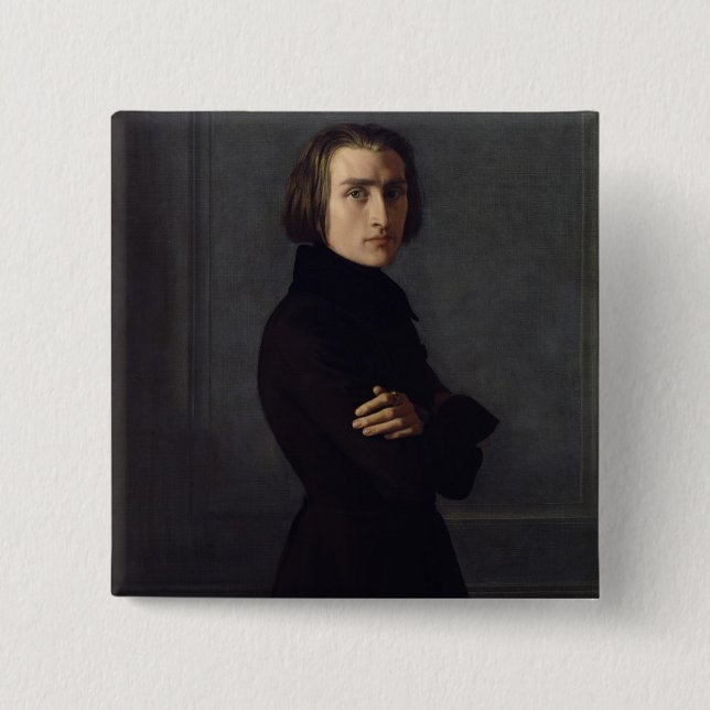 Porträt von Franz Liszt 1839 Button (Vorderseite)