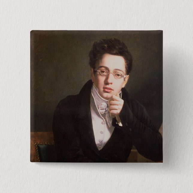 Porträt von Franz Schubert, österreichischer Button (Vorderseite)