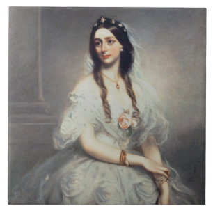 Porträt von Frau C.W.Stoughton (d.1907), Drei-Qua Fliese