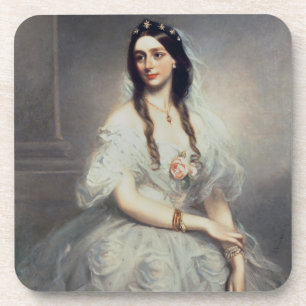 Porträt von Frau C.W.Stoughton (d.1907), Drei-Qua Getränkeuntersetzer