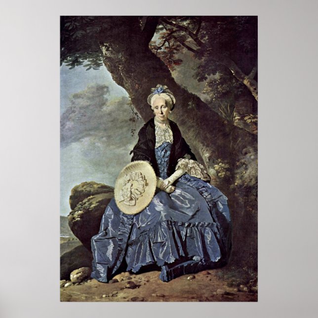 Porträt von Frau Oswald von Johann Zoffany Poster (Vorne)
