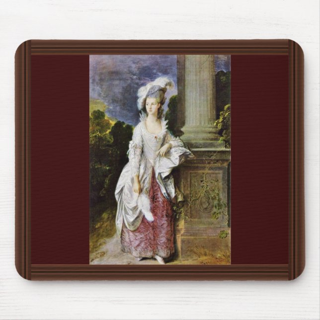 Porträt von Frau Thomas Graham By Thomas Gainsboro Mousepad (Vorne)