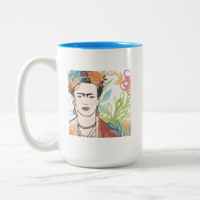 Porträt von Frida Kahlo Zweifarbige Tasse (Links)