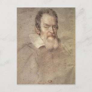 Porträt von Galileo Galilei Astronomen Postkarte