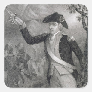 Porträt von General Francis Marion am Kampf O Quadratischer Aufkleber