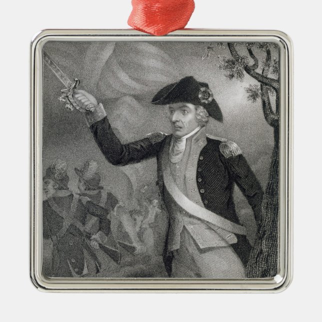 Porträt von General Francis Marion am Kampf O Silbernes Ornament (Vorne)
