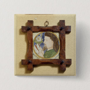 Porträt von Geoffrey Chaucer (c.1340-1400) (ceram Button