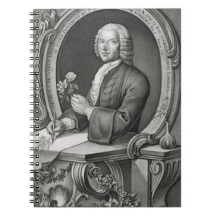 Porträt von Georg Dionysius Ehret (1710-70) engrav Notizblock