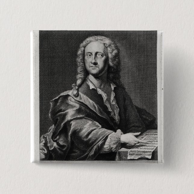 Porträt von Georg Philipp Telemann Button (Vorderseite)