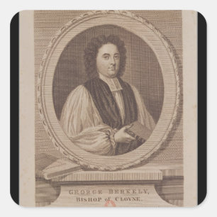 Porträt von George Berkeley-Bischof Quadratischer Aufkleber