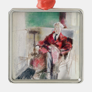 Porträt von George Moore c.1920 Silbernes Ornament