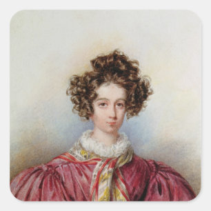 Porträt von George Sand 1830 Quadratischer Aufkleber
