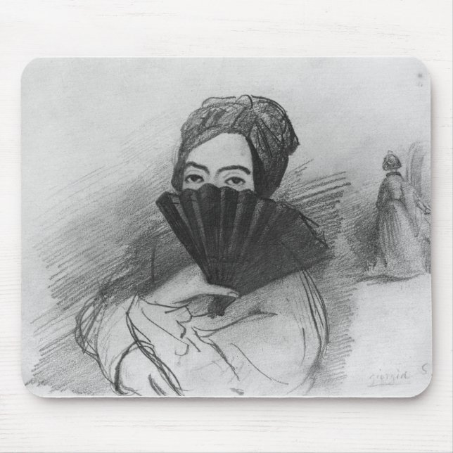 Porträt von George Sand hinter ihrem Fan Mousepad (Vorne)