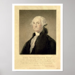 Porträt von George Washington, graviert von Poster