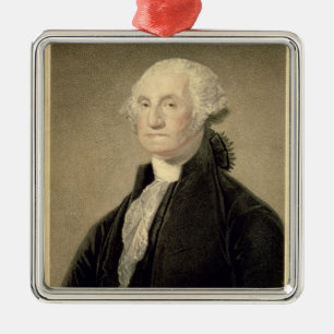 Porträt von George Washington, graviert von Silbernes Ornament
