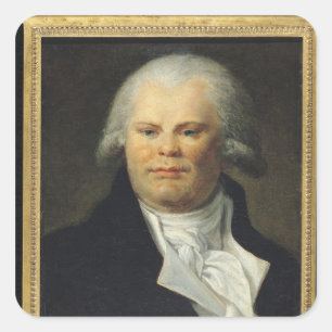 Porträt von Georges Danton Quadratischer Aufkleber