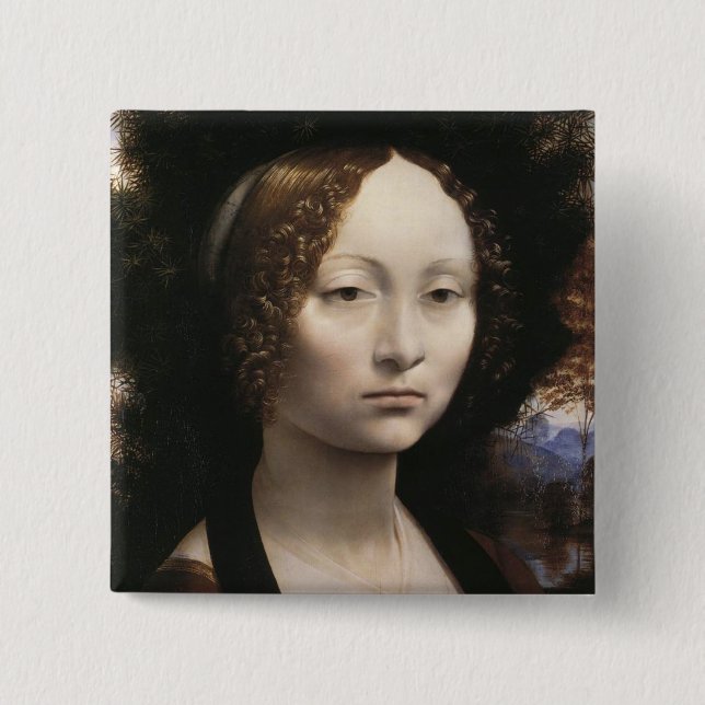 Porträt von Ginevra de Benci Button (Vorderseite)