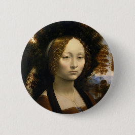 Porträt von Ginevra de Benci von Leonardo da Vinci Button