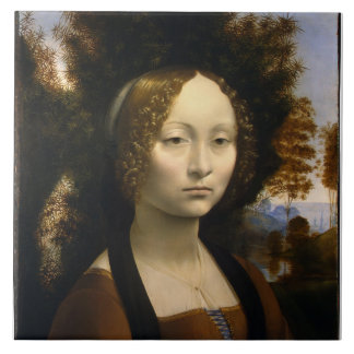 Porträt von Ginevra de Benci von Leonardo da Vinci Fliese