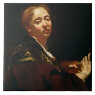Porträt von GiuliaLama (fl.1728) Fliese