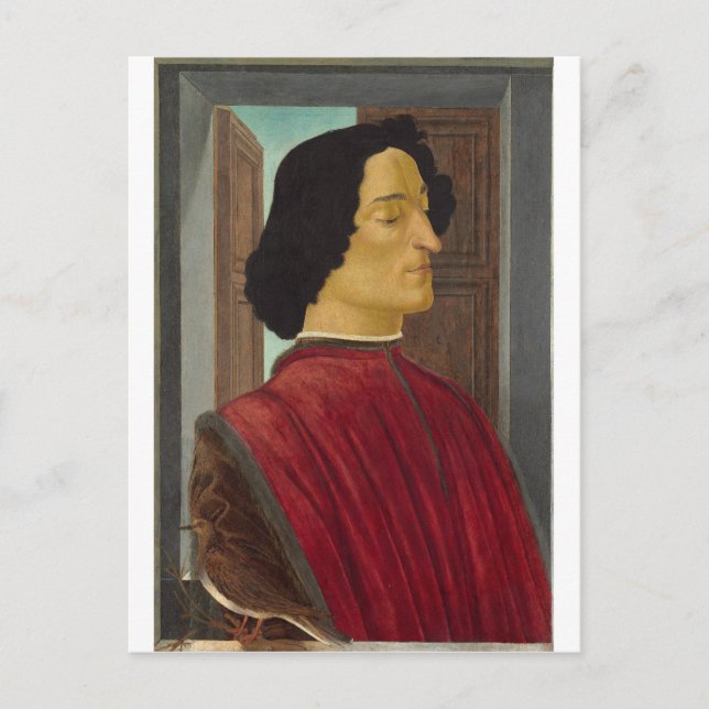 Porträt von Giuliano de Medici von Botticelli Postkarte (Vorderseite)