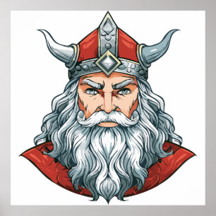 Porträt von Gott Odin Trucker Hut Poster