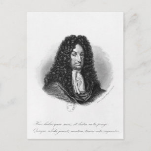 Porträt von Gottfried Wilhelm Baron de Leibniz Postkarte