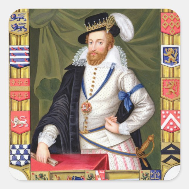 Porträt von Grafen Roberts Dudley (c.1532-88) von Quadratischer Aufkleber (Vorderseite)