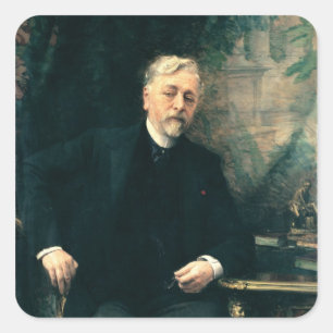 Porträt von Gustave Eiffel 1905 Quadratischer Aufkleber