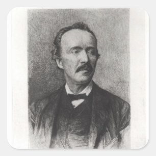Porträt von Heinrich Schliemann Quadratischer Aufkleber