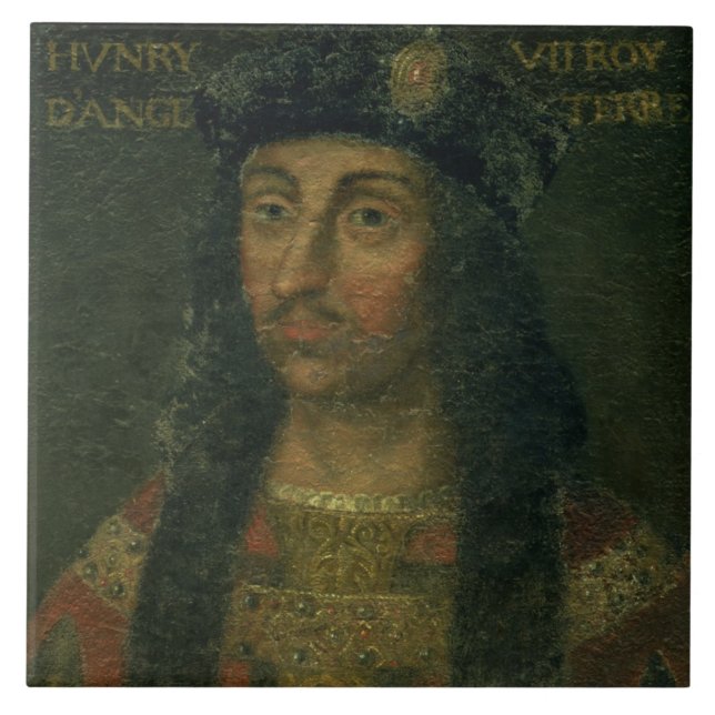 Porträt von Henry VII (1457-1509) (Öl auf Platte) Fliese (Vorderseite)